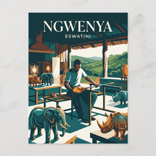 Ngwenya Glass Factory Eswatini Postcard (Front)