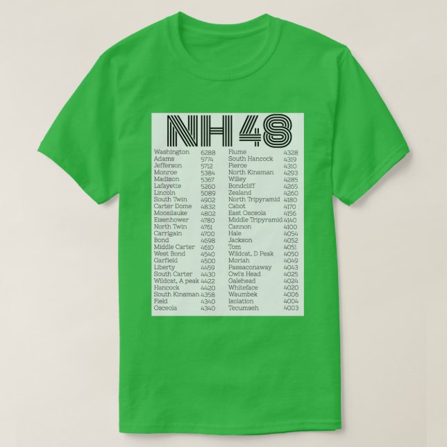 NH 48 4000 footers list T-Shirt (Design Front)