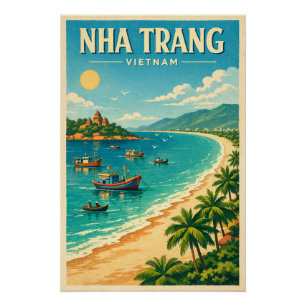 Nha Trang city, Vietnam travel poster