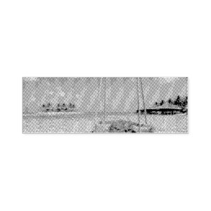 Nha Trang Coastal Beach View Self-Inking Rubber Stamp