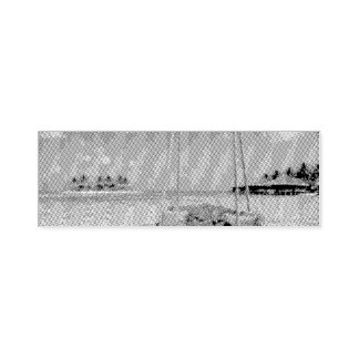 Nha Trang Coastal Beach View Self-Inking Rubber Stamp
