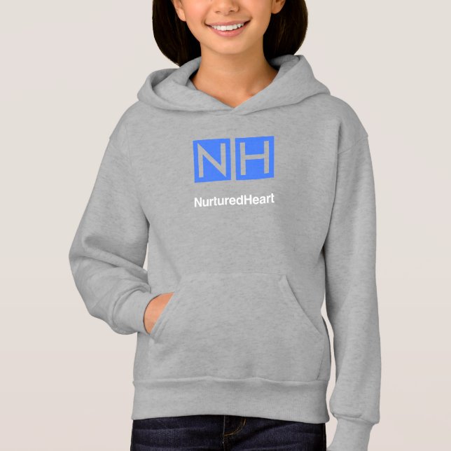 NHI Kids Grey Pullover Hoodie with pockets (Front)