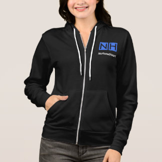NHI Women's Full Zip Hoodie - Standard Fit, Black