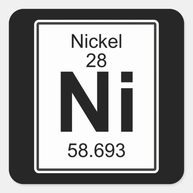 Ni - Nickel Square Sticker (Front)