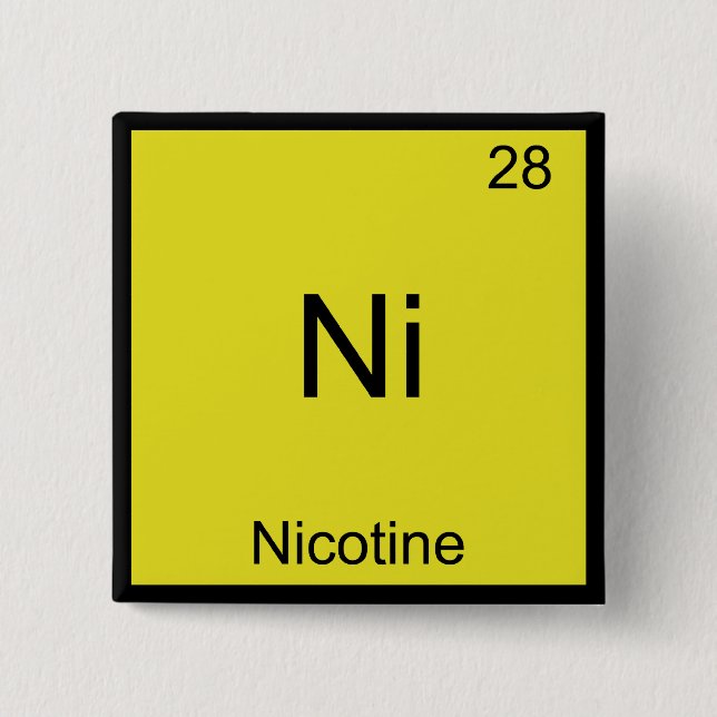 Ni - Nicotine Funny Chemistry Element T-Shirt 15 Cm Square Badge (Front)