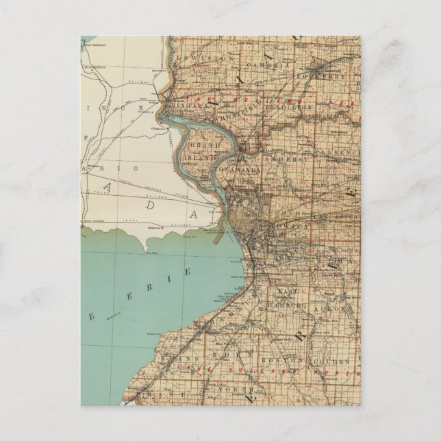 Niagara and Erie counties Postcard (Front)