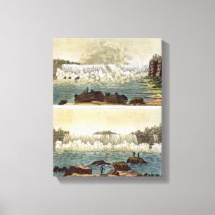 Niagara Falls, 1818 (colour engraving) Canvas Print