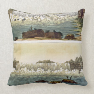 Niagara Falls, 1818 (colour engraving) Cushion