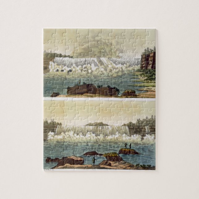 Niagara Falls, 1818 (colour engraving) Jigsaw Puzzle (Vertical)