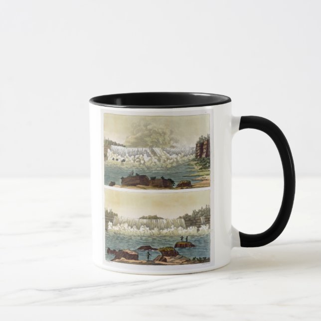 Niagara Falls, 1818 (colour engraving) Mug (Right)