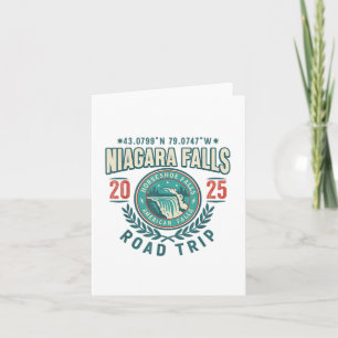 Niagara Falls 2025 Coordinates Road Trip Souvenir Card