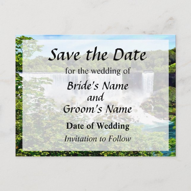 Niagara Falls -  American and Bridal Veil Falls Announcement Postcard (Front)