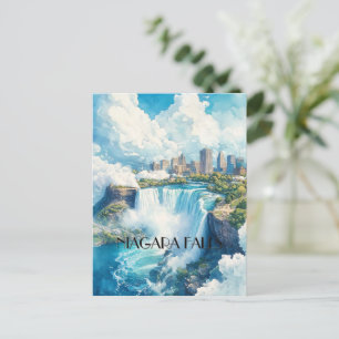 Niagara Falls and Buffalo City NY USA Travel Postcard