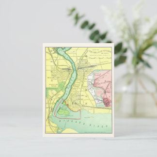 Niagara Falls and Vicinity Vintage Map 1885 Postcard