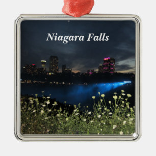 Niagara Falls at Night Metal Tree Decoration
