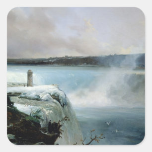 Niagara Falls, c.1837-40 (oil on canvas) Square Sticker