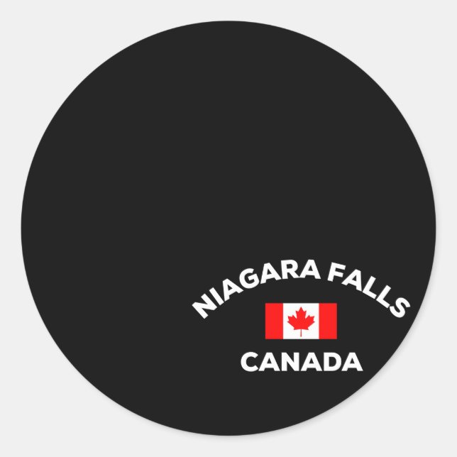 Niagara Falls Canada Canadian Flag City Tourist Ma Classic Round Sticker (Front)