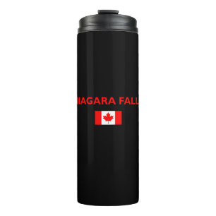 Niagara Falls Canada Canadian Flag Dark Colour Thermal Tumbler