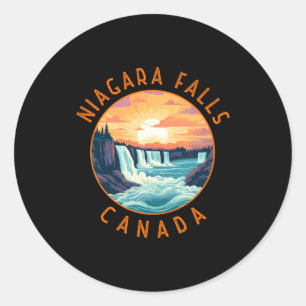 Niagara Falls Canada Retro Distressed Circle  Classic Round Sticker