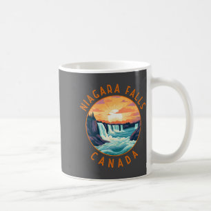 Niagara Falls Canada Retro Distressed Circle Coffee Mug