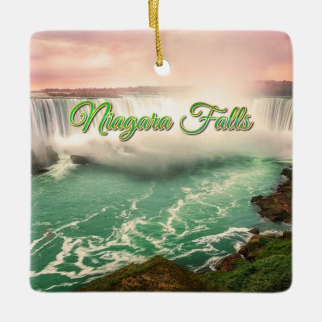 Niagara Falls, Canada sunset stylised Ceramic Ornament (Front)