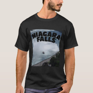 Niagara Falls Canada Usa Typography Boat T-Shirt
