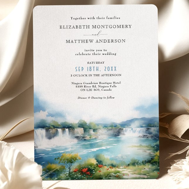 Niagara Falls Cascade Canada Wedding Invitation (Creator Uploaded)