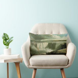 Niagara Falls From Table Rock by John Vanderlyn Lumbar Cushion