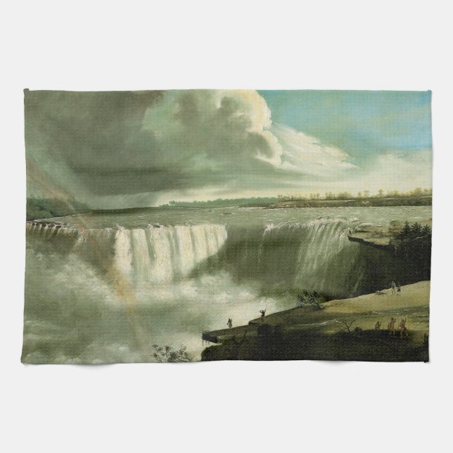 Niagara Falls From Table Rock by John Vanderlyn Tea Towel (Horizontal)