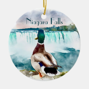 Niagara Falls Mallard Duck Souvenir  Ceramic Tree Decoration