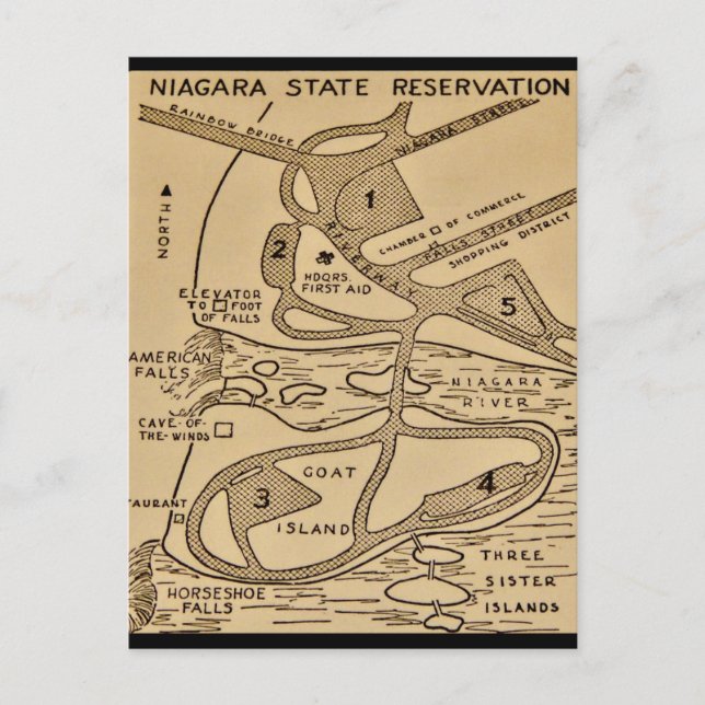 Niagara Falls Map Postcard (Front)