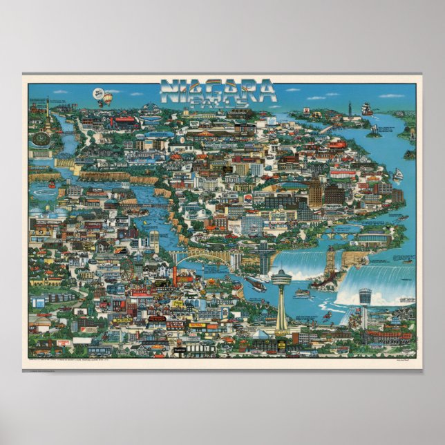 Niagara Falls Map Poster (Front)