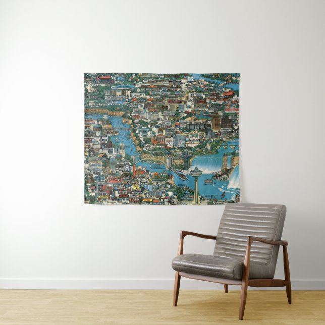Niagara Falls Map Tapestry (In Situ (Horizontal))