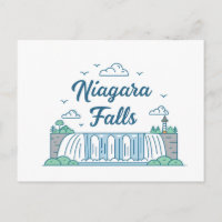 Niagara Falls Minimal Flat Design Illustration