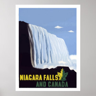 Niagara falls, natural wander, Canada, vintage Poster