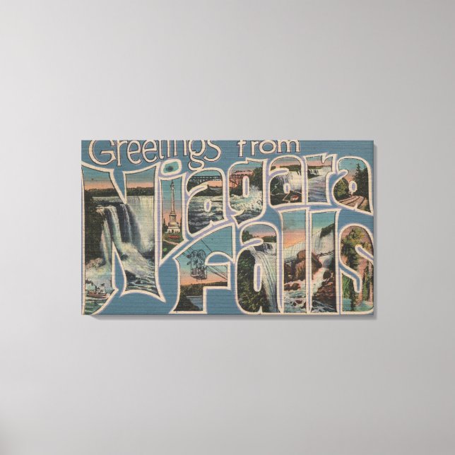 Niagara Falls, New York - Large Letter Scenes 2 Canvas Print (Front)