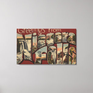 Niagara Falls, New York - Large Letter Scenes 3 Canvas Print