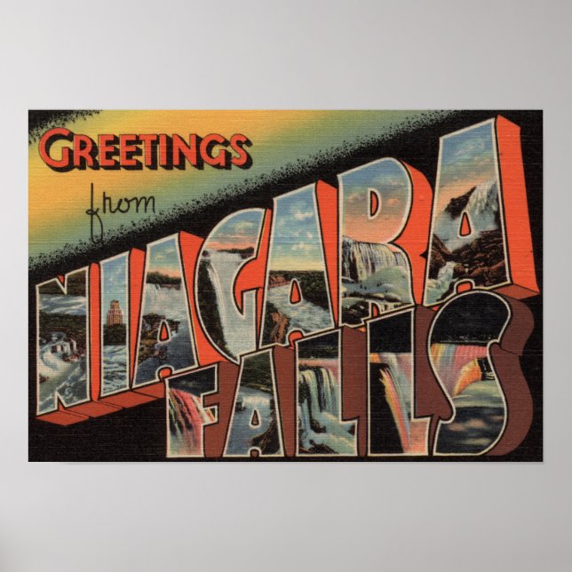 Niagara Falls, New York - Large Letter Scenes 4 Poster (Front)