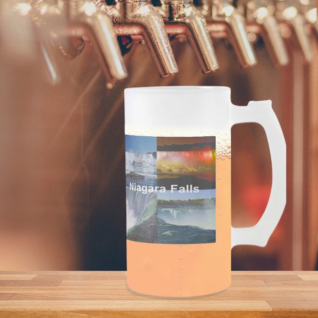 Niagara Falls New York Photo Views Frosted Glass Beer Mug (Niagara Falls New York Photo Views Frosted Glass Beer Mug)