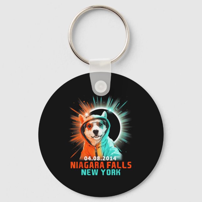 Niagara Falls New York Total Solar Eclipse 2024  Key Ring (Front)