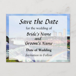 Niagara Falls NY - Under the Rainbow Save the Date Announcement Postcard