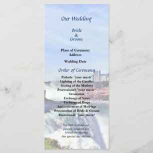 Niagara Falls NY Under the Rainbow Wedding Program Programme