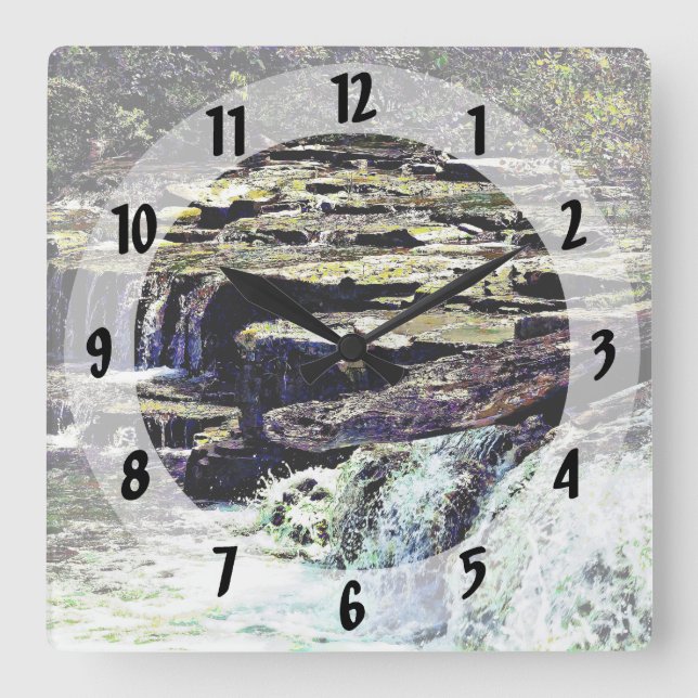 Niagara Falls NY - View From Luna Island Square Wall Clock (Front)