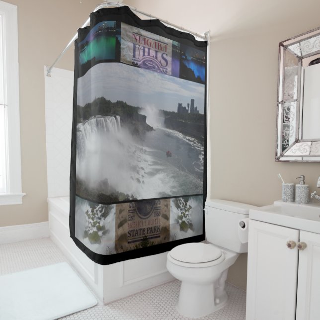 Niagara Falls Oldest State Park Collage Shower Cur Curtain (In Situ)