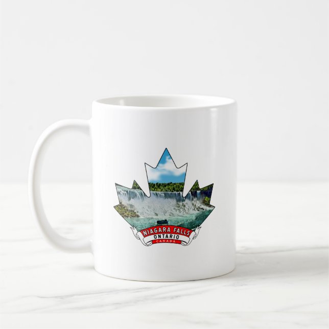 Niagara Falls, Ontario Canada Maple Leaf Coffee Mug (Left)