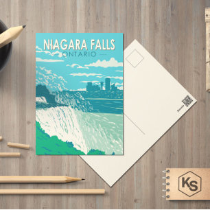 Niagara Falls Ontario Travel Art Vintage Postcard