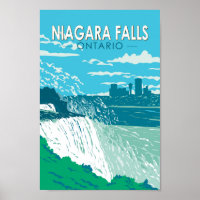 Niagara Falls Ontario Travel Art Vintage