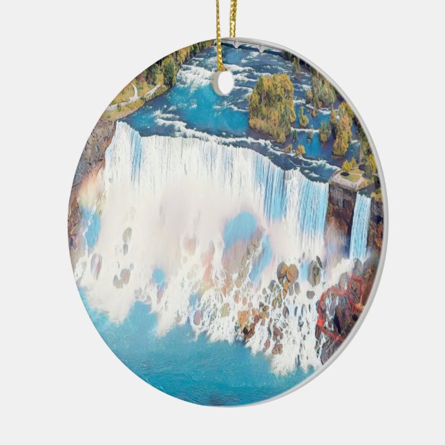 NIAGARA FALLS - Panorama Ceramic Tree Decoration (Left)