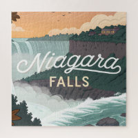 Niagara Falls Retro Vintage Poster Illustration