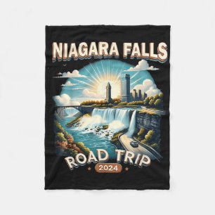 Niagara Falls Road Trip 2024 Family Trip Summer Va Fleece Blanket